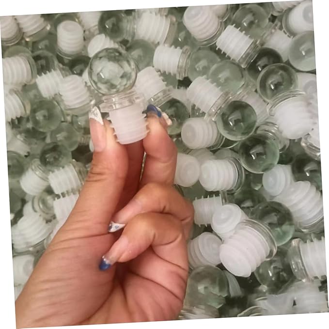 Unomor 24pcs Glass Ball Wine Stoppers Aroma Container Stoppers for Wine Bottles Glass Reliable Sealing for Freshness Convenient Decorative
