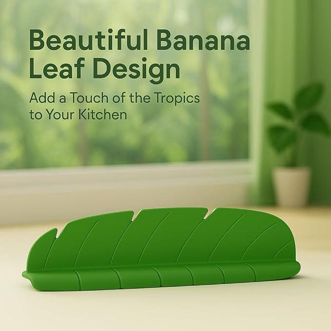 Silicone Kitchen Sink Splash Guard Banana Leaf Shape – Colorful Silicone Sink Splash Guard with Suction Cups, Water Protector for Small Kitchen Sink, Bathtub & Counter by Giftly Moment
