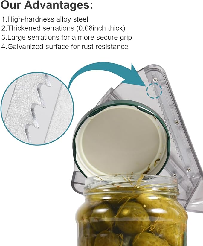 Jar Opener for Weak Hands, Dual-Layer Multifunctional Jar Opener Gripper, Bottle Openers for Seniors, Kitchen Gadgets, Non-Slip Jar Openers for Seniors, Arthritis, Mothers Day Gifts (Grey)