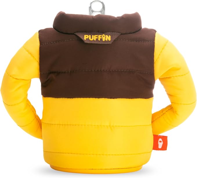 Puffin - The Puffy Jacket - Insulated 12 oz Can Cooler I Beer Bottle & Soda Can Insulator, Keep Drinks and Beverages Cold - (Creamsicle & Chocolate)
