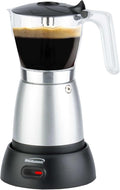 Brentwood TS-119S 550-Watt Cordless Electric Moka Pot Espresso Machine, 6-Servings (Silver)