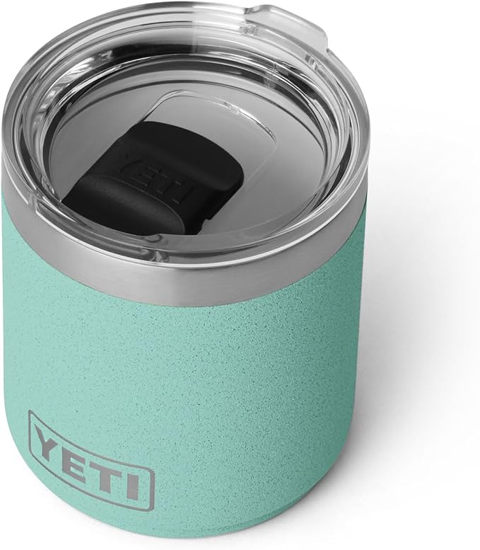 YETI Rambler 10 oz Ceramic Lined Lowball 2.0, Vacuum Insulated with MagSlider Lid, Sea Stone