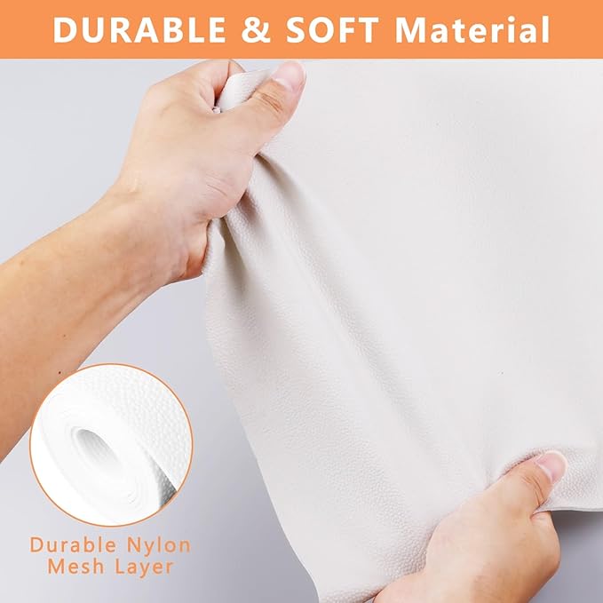 WochiTV Shelf Liner for Cabinets, Drawer Non Adhesive Non Slip Foam Mat for Kitchen, Pantry, Bathroom, Cupboard, Garage, Closet, Shelves, Drawer, Tool Box, White 17.5 x 118 inches