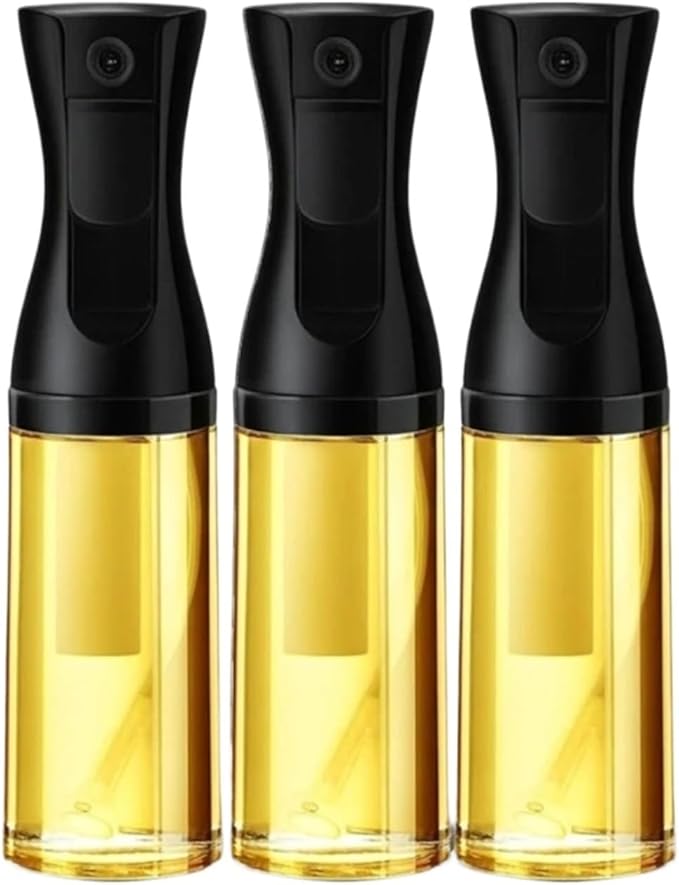 Oil Sprayer, 2PCS 200/300/500ml Oil Sprayer Bottle Kitchen Cooking Dispenser Fitness Fat Loss Camping BBQ Vinegar Sauce,for Kitchen, Air Fryer(500ml black-3pcs)