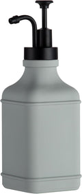 Enra Glass Soap Dispenser,17oz Bathroom Soap Dispenser,Hand Liquid Soap Dispensers with Stainless Steel Pump for Bathroom,Kitchen(Light Gray)