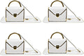 YnsfreeCeramic Purse Coffee Mugs Set Tea Cup Unique Bag shaped mug and Saucer Set with Spoon and Saucer For Women Thanksgiving Christmas Gifts (white set of 4)