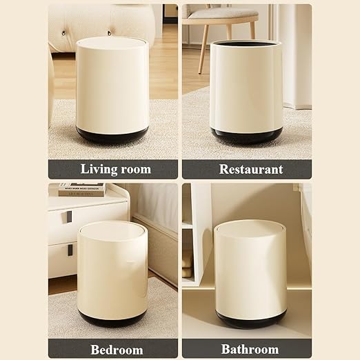 Plastic Round Trash can, Universal Trash can with lid, Open, Suitable for Living Room, Bedroom, Restaurant, Office, Study Room(A)