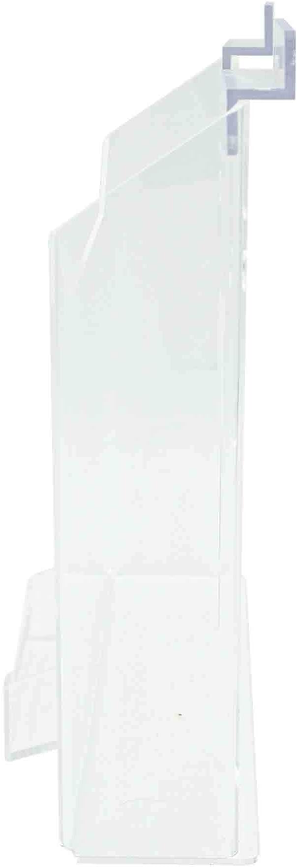 Marketing Holders Slatwall Brochure Holder for 8.5 Inch Wide Catalog and 3.5" x 2" Business Cards Clear Acrylic Space Saving Display Rack in Retail Stores and Offices No Assembly Required