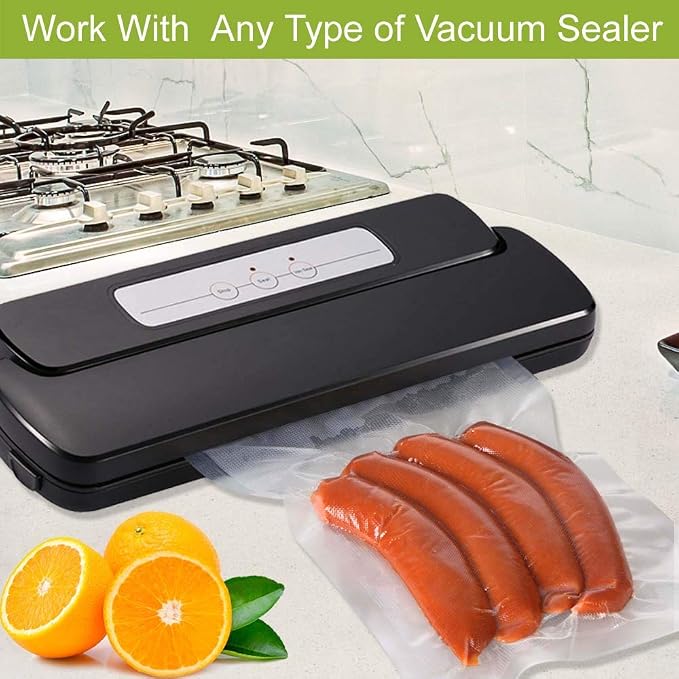 200 Gallon Size 11 x 16 Inch Vacuum Sealer Freezer Storage Machine Bags for Food,Vac Seal a Meal Bags with BPA Free and Heavy Duty Sous Vide Vaccume Seal Safe PreCut Bag