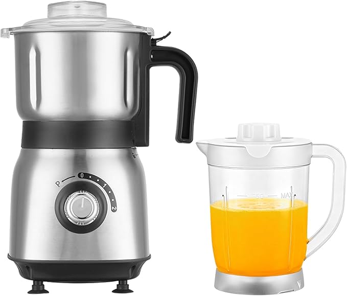 Mixer Grinder For Kitchen - Dry Grinding Cup For Grinding Spices, Nuts, Grains, And Coffee. Comes With A 750ml Fruit Juicer Cup. (Black+cup)