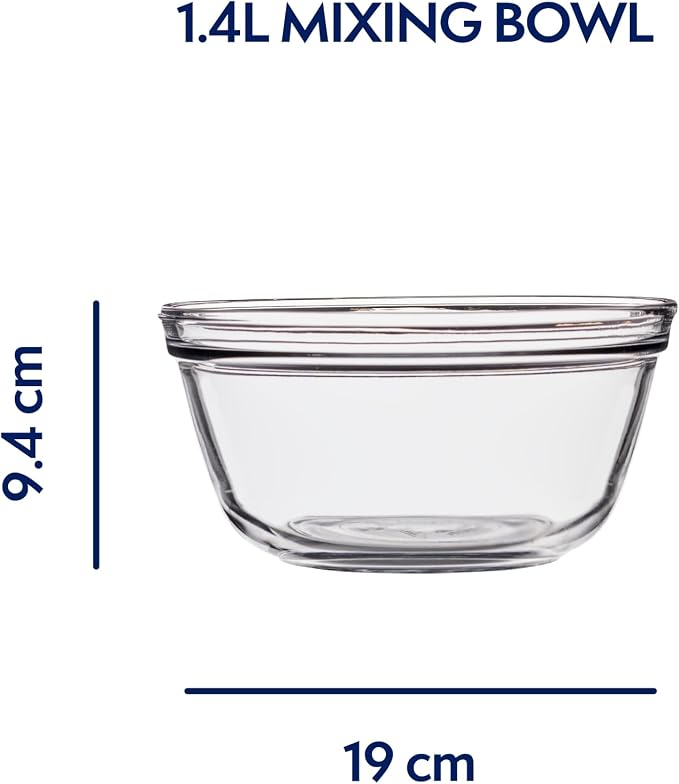 Anchor Hocking Glass Mixing Bowl, 1.5-Quart, Clear