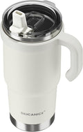 For Iced Coffee & Smoothies – Never Drink from a Moldy Lid Again: 24oz Hygienic Tumbler, 100% Leakproof Lid & Removable Foldable Spout. Reinforced Base, Fits Cup Holders-Cream