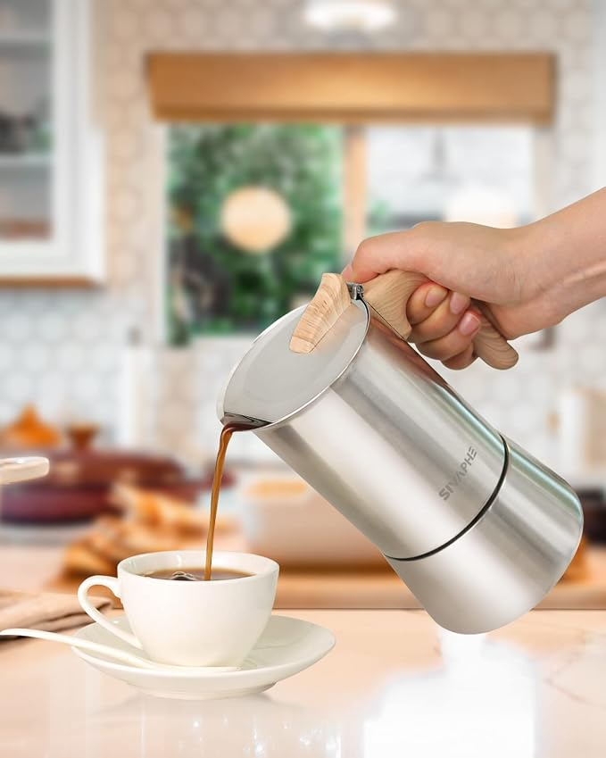 Sivaphe Moka Pot Stainless Steel 2 Cup and 12 oz French Press Coffee/Tea Maker