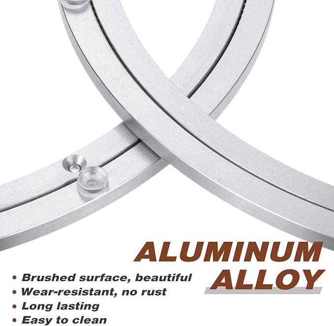 JaGely 2 Pack 16 Inch Lazy Susan Hardware Aluminum Alloy Turntable Rotating Hardware Heavy Duty Lazy Susan Bearing Ring Mechanism for Kitchen Dinning Table