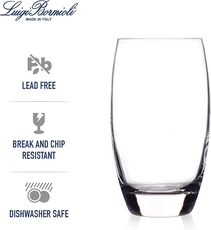 Luigi Bormioli Crescendo Highball Glasses - Clear, 20 Oz, Set of 4