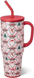 Swig Life 40oz Mega Mug, 40oz Tumbler with Handle and Straw, Extra Large Insulated Tumblers, Cup Holder Friendly Travel Mug (Christmas Cameos)