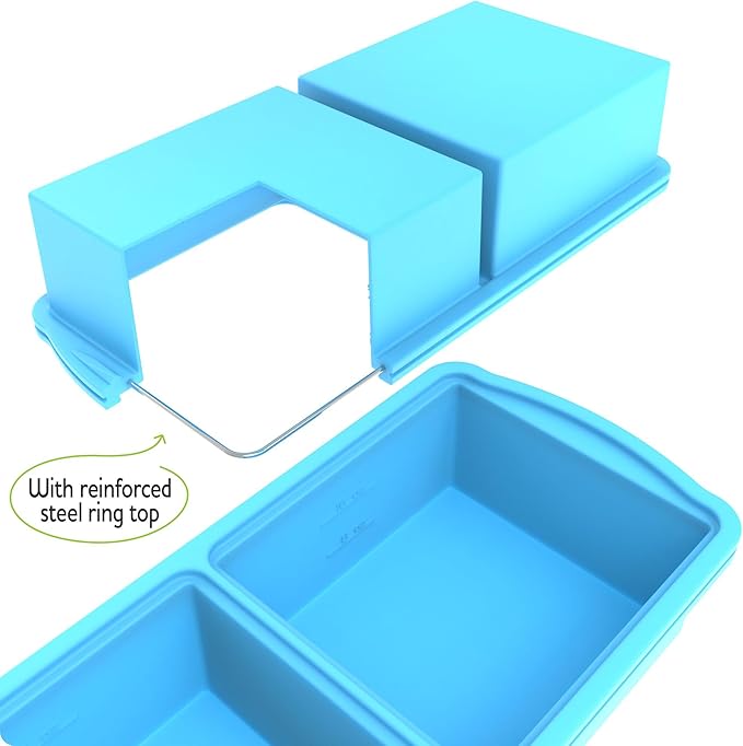 ZIP STANDING Silicone Food Storage Bag And 2 cup Silicone Freezer Trays With Lid, Soup Freezer Container,Large Ice Cube Molds With Reinforced Steel Ring Top Perfect for Freezing Soups, Lasagnas, Casse