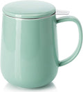 Sweese 20 OZ Porcelain Tea Mug with Infuser and Lid, Loose Leaf Tea Cup, Gifts for Tea Lover - Mint Green