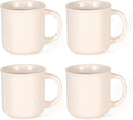 GZG 18 oz Coffee Mugs Set of 4, Modern Ceramic Coffee Cups Set with Handle, Large Coffee Mugs for Tea, Latte, Milk, Cocoa, Rustic Matte Glaze, Microwave & Dishwasher Safe(Cream Mist)