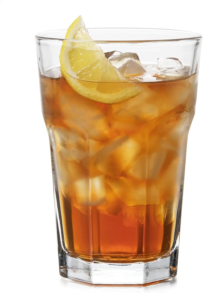 Libbey Gibraltar DuraTuff Drinking Glass Drinking Cup Set, Iconic Heavy Base Bar Glassware hick Drinking Glasses Set of 12, 14-Ounce Juice Glasses