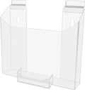 Marketing Holders Slatwall Brochure Holder for 8.5 Inch Wide Catalog and 3.5" x 2" Business Cards Clear Acrylic Space Saving Display Rack in Retail Stores and Offices No Assembly Required