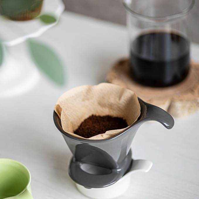 Zero Japan - Bee House Pour Over Coffee Dripper - Lead-Free & Cadmium-Free Ceramic Coffee Maker with Elegant Peek Hole, Drip Cone Brewer Coffee Gifts, Brewing Accessories - Ice Blue, Standard Size