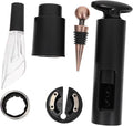 6-Piece Wine Opener Set Vacuum Wine Stoppers Aerator Pourer and Corkscrew for Parties