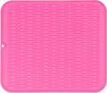 MicoYang Silicone Dish Drying Mat for Multiple Usage,Easy clean,Eco-friendly,Heat-resistant Silicone Mat for Kitchen Counter or Sink,Refrigerator or Drawer Liner Rose XL 18 inches x 16 inches