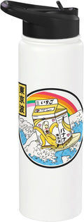 Banana Milk Carton Great Waves Anime Kawaii Aesthetic Stainless Steel Insulated Water Bottle