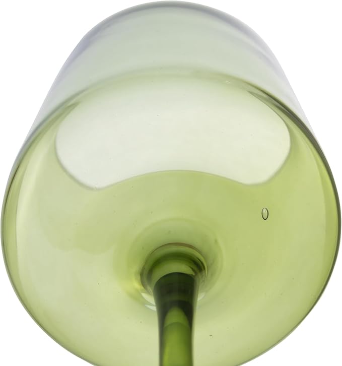 Creative Co-Op Hand Blown Stemmed Wine Glasses, 14 Ounces, 4 Assorted Colors Glassware, Multi (Pack of 6)