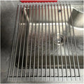14.6/18.5 in Long Collapsible Over Sink Roll Up Dish Drying Rack for Kitchen Sink, Foldable Stainless Steel & Silicone Dish Drainer(Gray,37x29.5cm/14.6x11.6in)