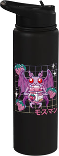 Kawaii Mothman Strawberry Milk Shake Carton Stainless Steel Insulated Water Bottle