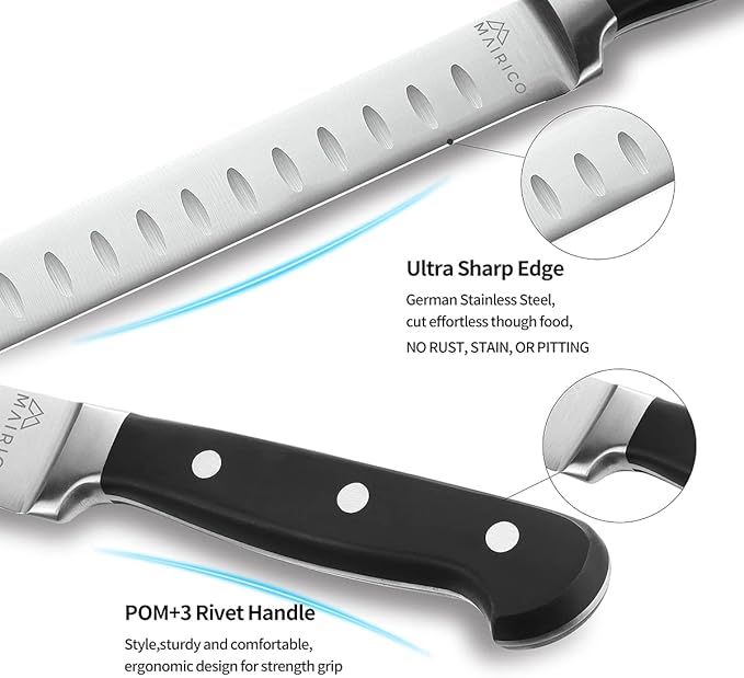 Brisket Slicing Knife - Ultra Sharp Premium 11-inch Stainless Steel Carving Knife for Slicing Roasts, Meats, Fruits and Vegetables