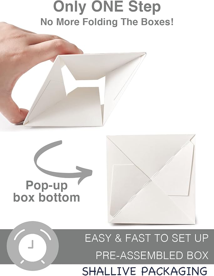 Mothers Day Floral Cupcake Boxes Single with Inserts and Window, Auto-Popup Mini Pink White Cupcake Holders Individual 30 Pack for Mother's Day Treat Wedding Gifts 3.5"