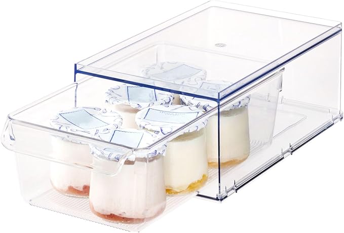 iDesign Stackable Kitchen Storage Drawer – Linus Collection - Clear