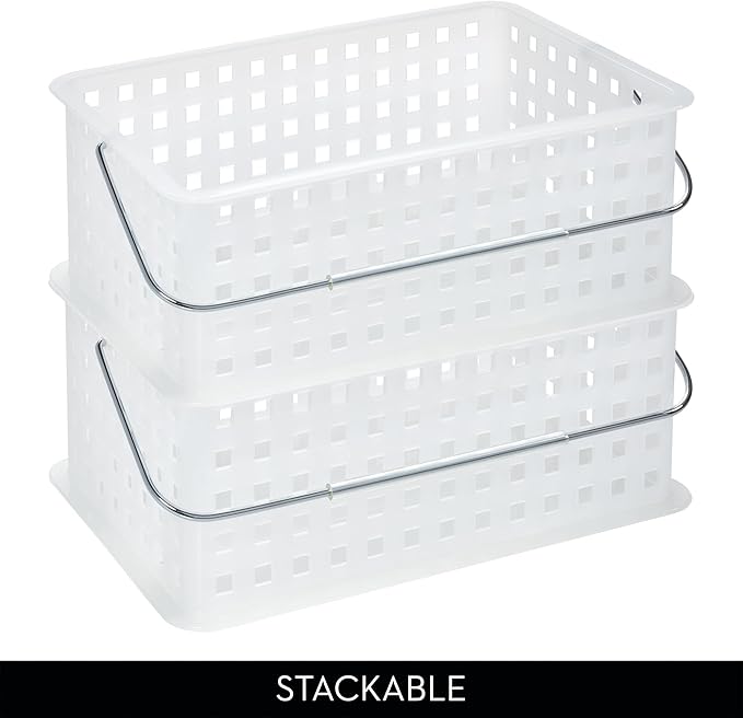 iDesign Portable Shower Caddy Basket with Handle for Dorm or Bathroom - Clear/Frost - Made in USA