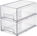 Clear Plastic Storage Drawer Organizer Bins, Perfect for Kitchen Organization or Pantry Organization and Storage, Fridge Drawer Organizer Bins, Pantry Storage and Organization Bins