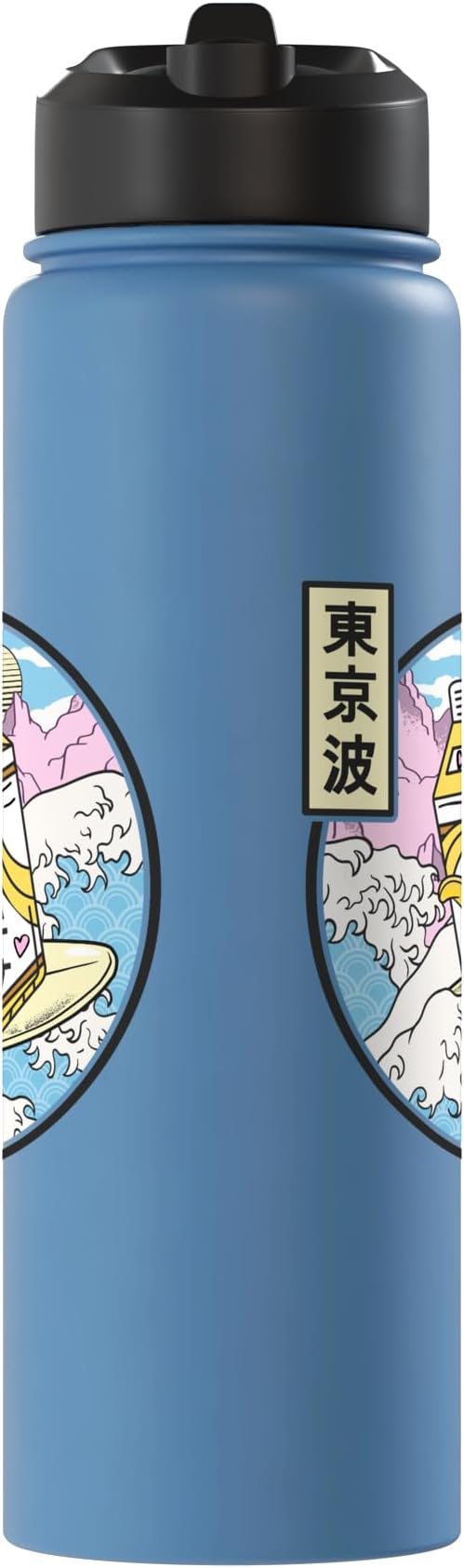 Surfing Banana Milk Carton Japan Wave Kawaii Vaporwave Anime Stainless Steel Insulated Water Bottle