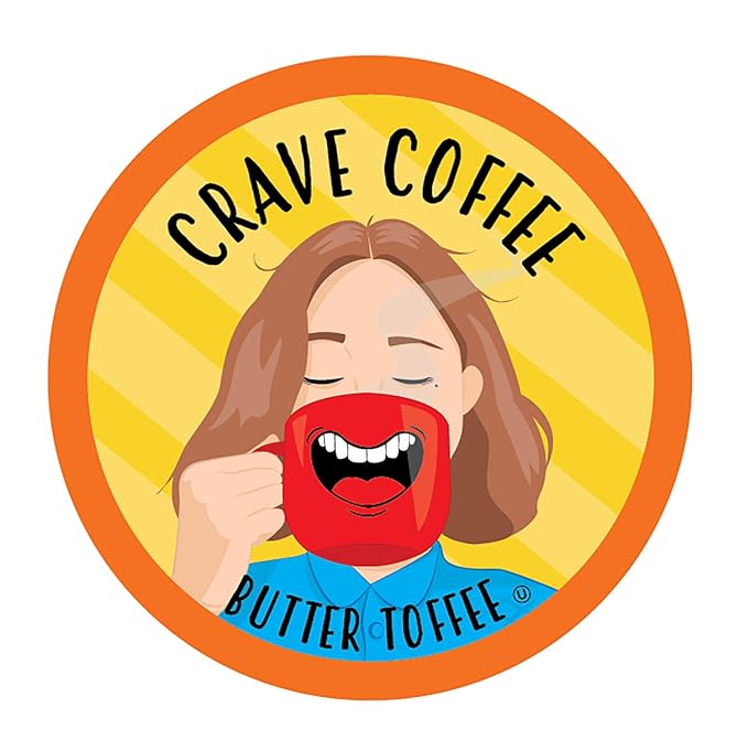 Crave Beverages Flavored Coffee Pods, Compatible with Keurig K-Cup Brewers, Single Serve Butter Toffee, 100 Count