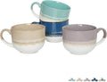 Bosmarlin Ceramic Coffee Mug Set of 4, 16 Oz, Jumbo Latte Mugs, Dishwasher and Microwave, Unique Reactive Glaze (Multicolor, 16 Oz)