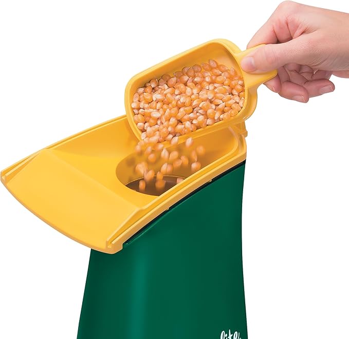 Presto 04870 Poplite Hot Air Popcorn Popper - Built-In Measuring Cup + Melts Butter, Easy to Clean, Built-In Cord Wrap, 18 Cups, Green/Gold