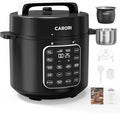 Carori Dual Pot Electric Pressure Cooker, 9-in-1 Multi-Cooker 6 Qt with 2 Inner Pots (Stainless Steel & Nonstick), 12 Programs, Slow Cook, Rice Cook, Steamer, Black