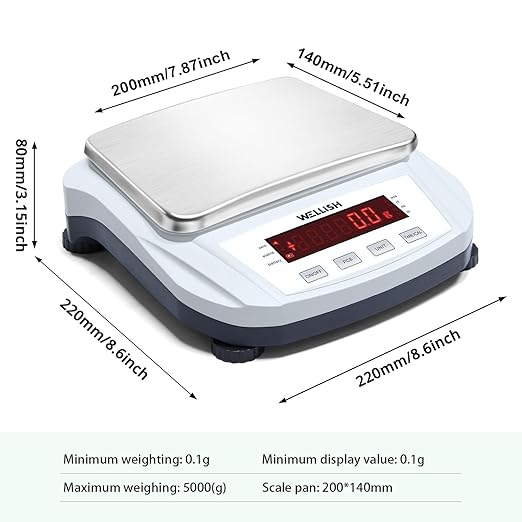Lab Scale 5000g/0.1g High Precision Digital Scale Analytical Balance Electronic Scale for Kitchen Lab Weighing