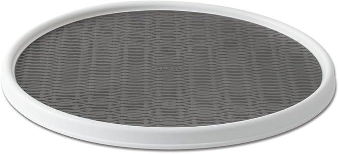 Copco Non-Skid Pantry Cabinet Lazy Susan Turntables, 18-Inch and 12-Inch, White/Gray