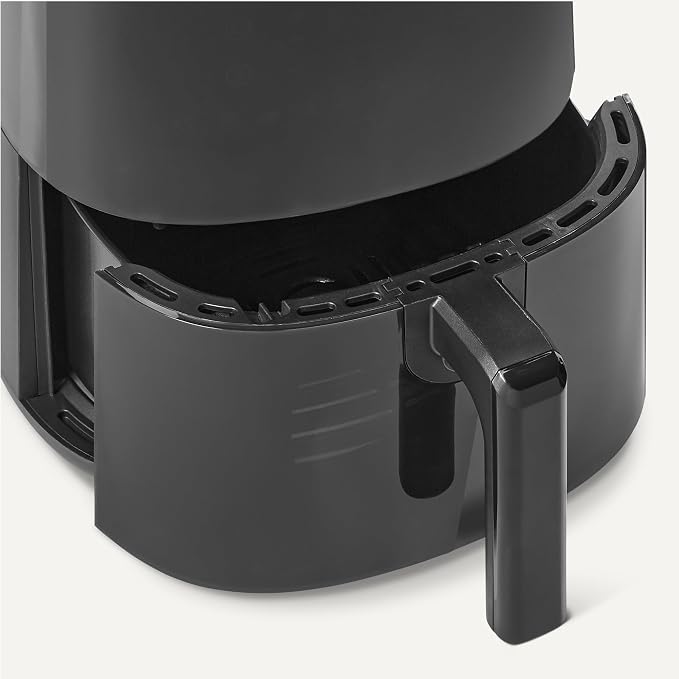 Amazon Basics 6-Quart Digital Air Fryer with Easy View Window, 8 Preset Menus, Digital Touch Panel, Ceramic Nonstick Coating, 140℉-400℉ Temperature Range, 1550W, Black