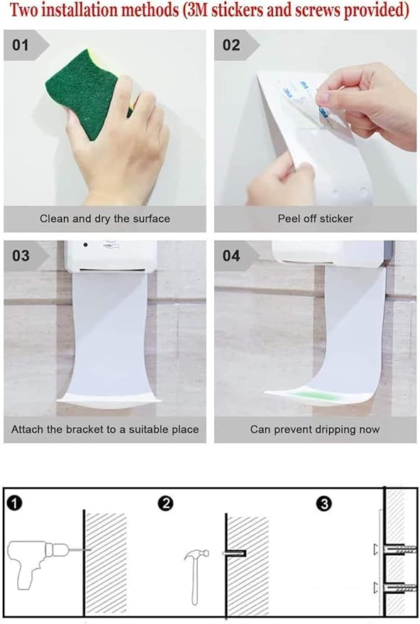 5PCS Drip Tray for Wall Mounted Soap Dispenser, Prevent Dripping and Spraying, Dispenser Stand, Water Tray, Detergent Cup Holder (White)
