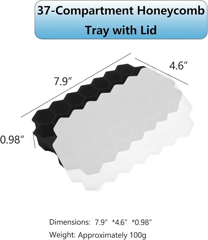 Ice Cube Trays with Lid-37 Square Silicone Ice Cube Molds, Easy-Release Reusable Small Ice Cubes for Iced Coffee Cocktail Whisky Chocolate Soup Food