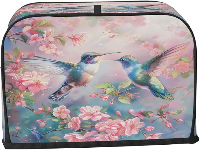 Spring Animals Bird Flower Toaster Cover 4 Slice Dust and Fingerprint Protection Toaster Bread Maker Covers Washable Kitchen Small Appliance Covers for Kitchen Accessories Decor Bakeware Women Gift