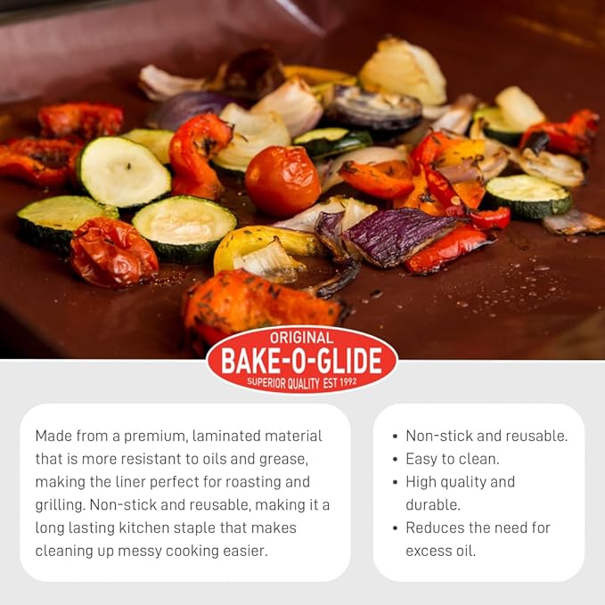 Bake-O-Glide Roast and Grill Liner, 500 x 400mm, One Sheet, Burgundy