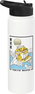 Banana Milk Carton Great Waves Anime Kawaii Aesthetic Stainless Steel Insulated Water Bottle